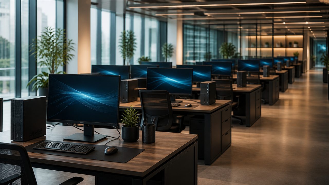 Parc standardizat de calculatoare business pentru planificarea a 10, 50 sau 100 de posturi