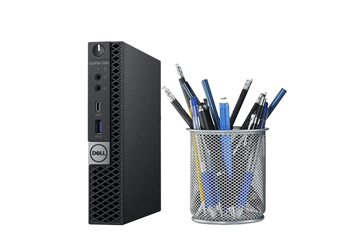 Calculator barebone Dell OptiPlex 7060 Micro din stocul CIT Grup, văzut din față