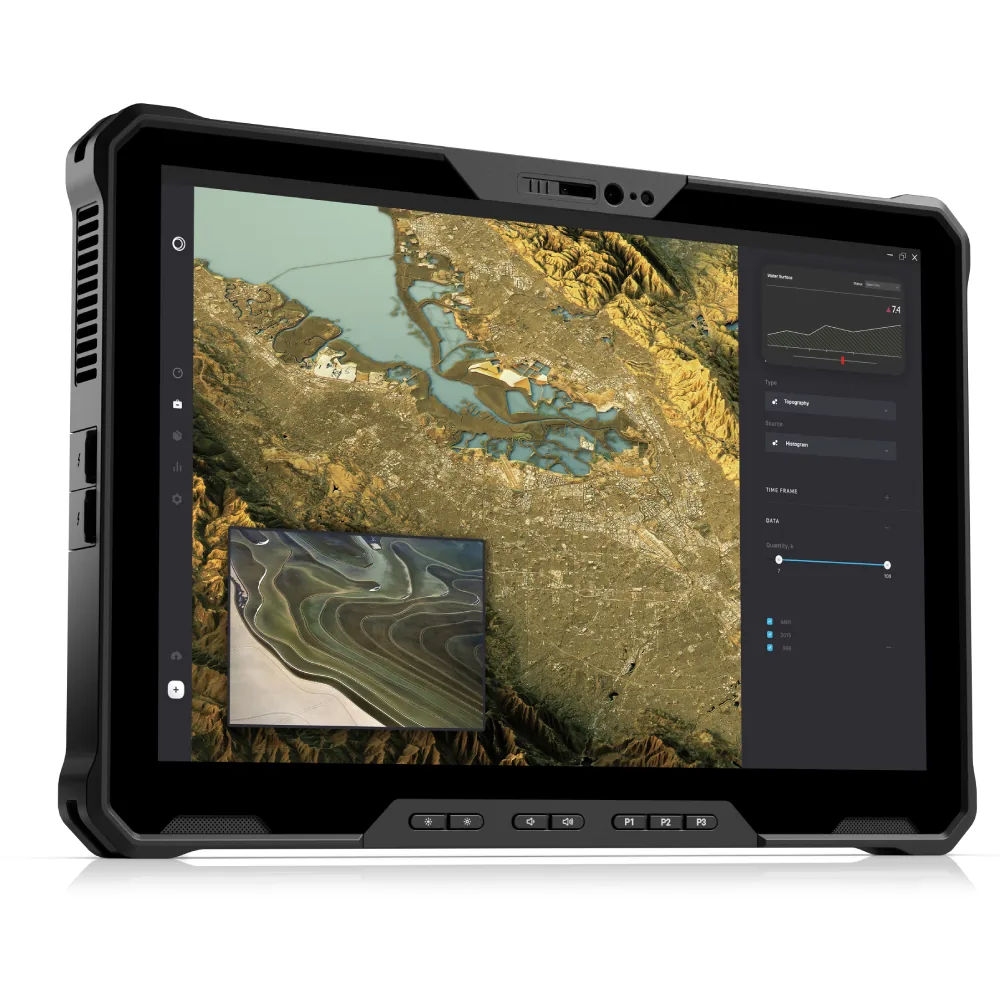 Tableta Dell Latitude 7230 Rugged Extreme cu ecranul de 12 inch și carcasa protejată la colțuri