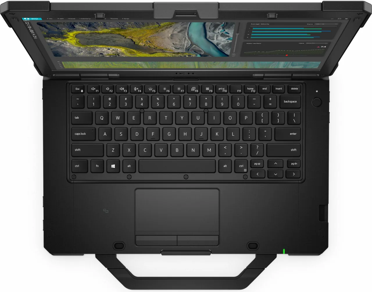 Laptop Dell Latitude 5430 Rugged cu mânerul de transport prins pe carcasă