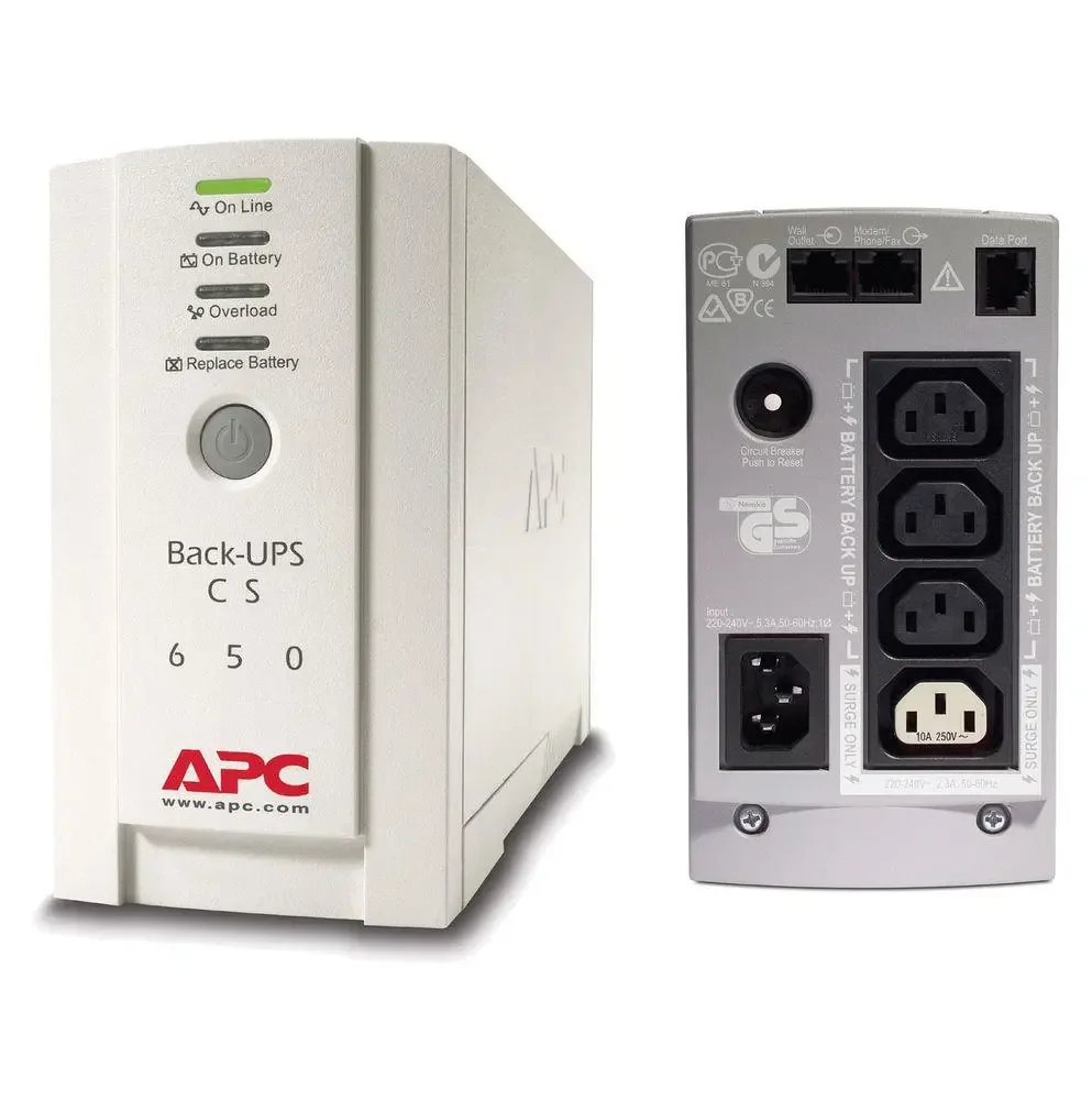 UPS APC Back-UPS văzut din față și din spate